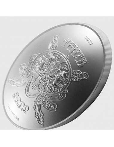 EIGHT DRAGON BUDDHA 1 Oz Silver & 6 Oz Copper Coin 5000 Francs Chad 2023 - Coins & More - Camerún