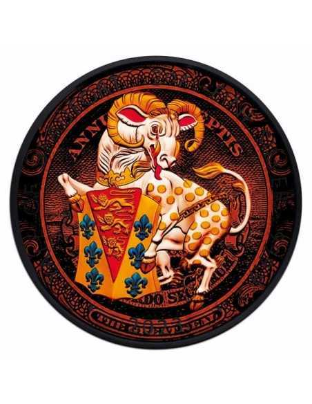BAPHOMET YALE OF BEAUFORT Tudor Beasts Ruthenium Plated 2 Oz Silver coin 5£ United Kingdom 2023 - Coins & More - Regno Unito