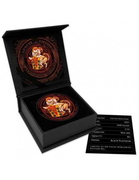 BAPHOMET YALE OF BEAUFORT Tudor Beasts Ruthenium Plated 2 Oz Silver coin 5£ United Kingdom 2023 - Coins & More - Regno Unito