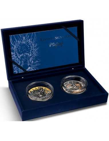 DRAGON Edition Signature Set 2 x 5 Oz Silver Coin 5000 Francs Ivory Coast 2024 - Coins & More - Côte d'Ivoire