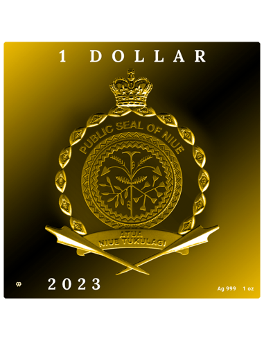 VALLEY WITH PLOUGHMAN SEEN FROM ABOVE 170th Anniversary of Vincent van Gogh 1 Oz Silver Coin 1$ Niue 2023 - Coins & More - Niue