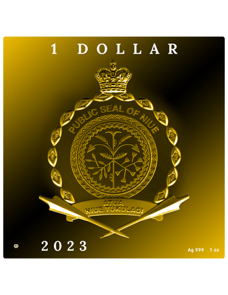 VALLEY WITH PLOUGHMAN SEEN FROM ABOVE 170th Anniversary of Vincent van Gogh 1 Oz Silver Coin 1$ Niue 2023 - Coins & More - Niue