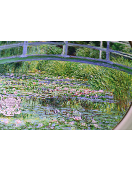 WATER LILY POND 1889 By Claude Monet 2 Oz Silver Coin 10000 CFA Francs Tchad 2024 - Coins & More - Tchad