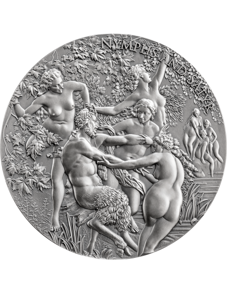 NYMPHS AND SATYR Celestial Beauty 5 Oz Silver Coin 5000 Francs Cameroon 2023 - Coins & More - Camerun