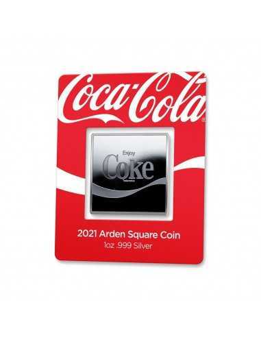 COCA COLA Arden Square 1 Oz Silver Coin 1$ Dollar Fiji 2021