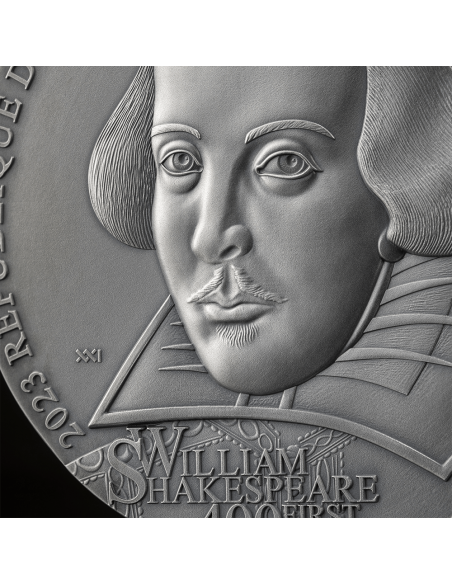FIRST FOLIO William Shakespeare 400th Anniversary Edition 5 Oz Silver Coin 5000 Francs Cameroon 2023 - Coins & More - Cameroun