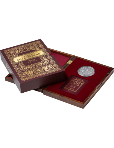 FIRST FOLIO William Shakespeare 400th Anniversary Edition 5 Oz Silver Coin 5000 Francs Cameroon 2023 - Coins & More - Cameroun
