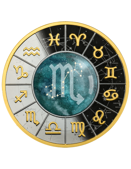 SCORPIO Zodiac Signs Silver Coin 500 Francs Cameroon 2023 - Coins & More - Camerún