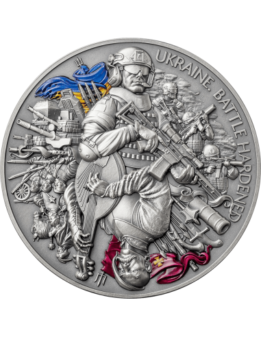 UKRAINE BATTLE HARDENED 2 Oz Silver Coin 10 Cedis Ghana 2024 - Coins & More - Ghana