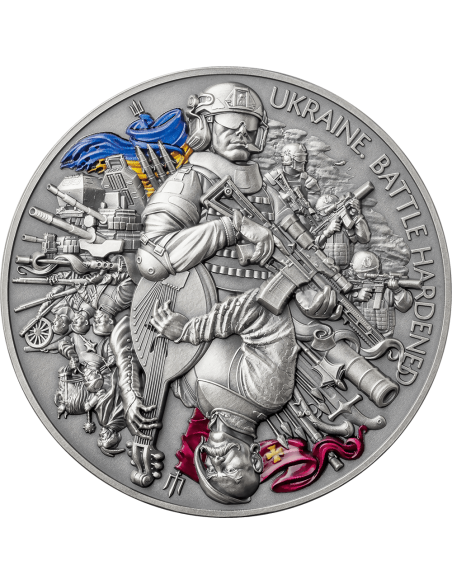 UKRAINE BATTLE HARDENED 2 Oz Silver Coin 10 Cedis Ghana 2024 - Coins & More - Ghana