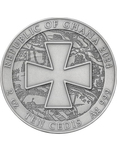 UKRAINE BATTLE HARDENED 2 Oz Silver Coin 10 Cedis Ghana 2024 - Coins & More - Ghana