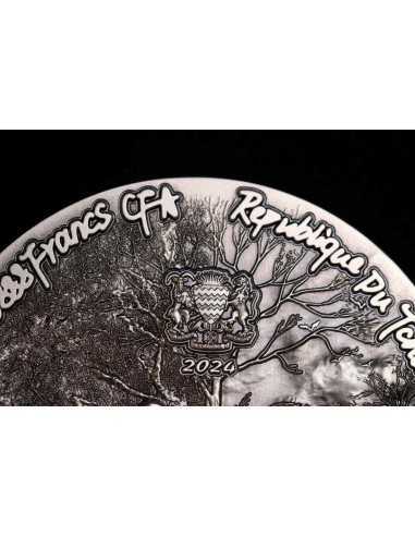 SCALED DRAGON 9 Dragons Series Spring Version 5 Oz Silver Coin 18888 Francs Chad 2024 - Coins & More - Chad