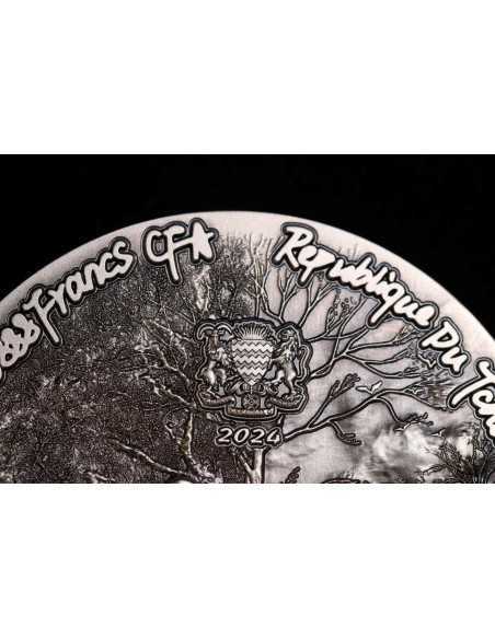 SCALED DRAGON 9 Dragons Series Spring Version 5 Oz Silver Coin 18888 Francs Chad 2024 - Coins & More - Chad