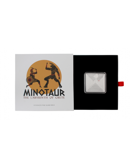 MINOTAUR Labyrinth of Crete Silver Coin 4$ Solomon Islands 2021