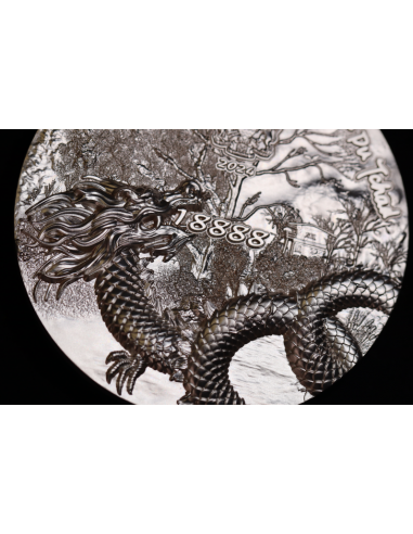 SCALED DRAGON 9 Dragons Series Summer Version 5 Oz Silver Coin 18888 Francs Chad 2024 - Coins & More - Tchad
