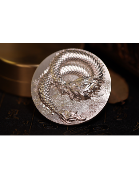 SCALED DRAGON 9 Dragons Series Summer Version 5 Oz Silver Coin 18888 Francs Chad 2024 - Coins & More - Tchad