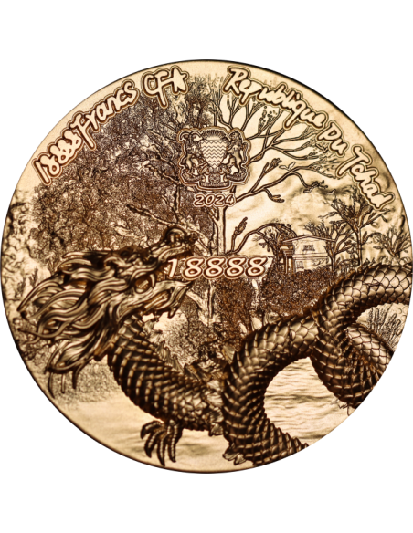 SCALED DRAGON 9 Dragons Series Autumn Version 5 Oz Silver Coin 18888 Francs Chad 2024 - Coins & More - Tchad