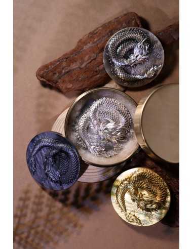 SCALED DRAGON 9 Dragons Series Winter Version 5 Oz Silver Coin 18888 Francs Chad 2024 - Coins & More - Chad