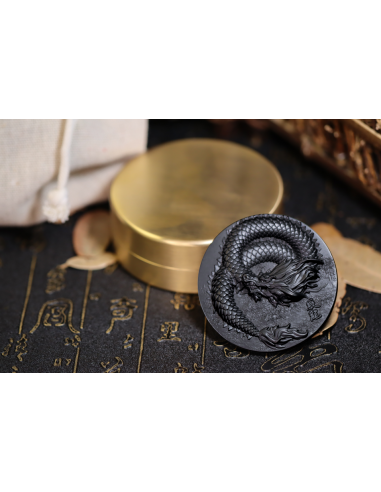 SCALED DRAGON 9 Dragons Series Winter Version 5 Oz Silver Coin 18888 Francs Chad 2024 - Coins & More - Chad