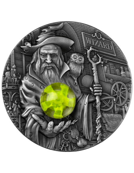 THE WIZARD 2 Oz Silver Fluorescent 3D Coin 2000 Francs Cameroon 2023