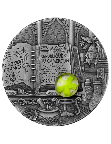 THE WIZARD 2 Oz Silver Fluorescent 3D Coin 2000 Francs Cameroon 2023