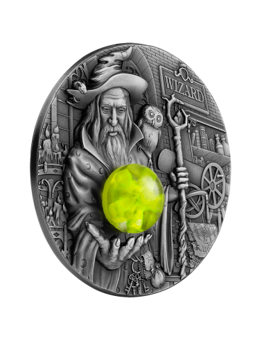 THE WIZARD 2 Oz Silver Fluorescent 3D Coin 2000 Francs Cameroon 2023