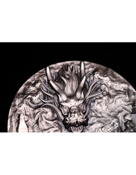 WINGED DRAGON OF THE HERITAGE 9 Dragons Series 5 Oz Silver Coin 18888 Francs Chad 2024 - Coins & More - Chad