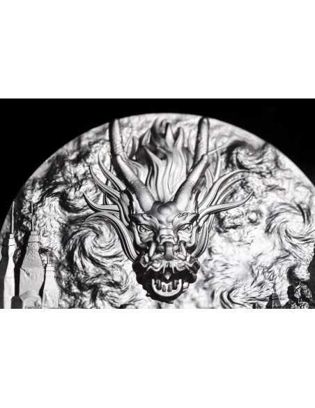 WINGED DRAGON OF WISDOM 9 Dragons Series 5 Oz Silver Coin 18888 Francs Chad 2024 - Coins & More - Tchad