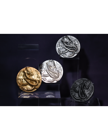 WINGED DRAGON OF WISDOM 9 Dragons Series 5 Oz Silver Coin 18888 Francs Chad 2024 - Coins & More - Tchad