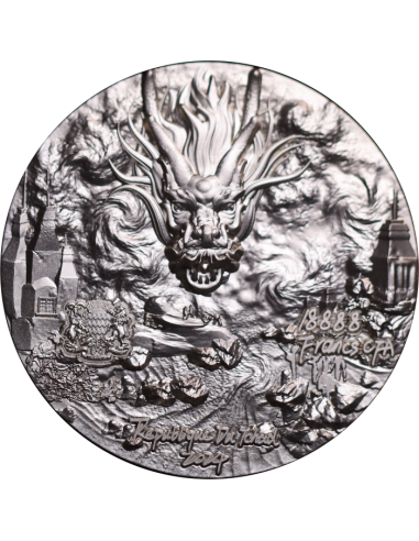 WINGED DRAGON OF WISDOM 9 Dragons Series 5 Oz Silver Coin 18888 Francs Chad 2024 - Coins & More - Tchad