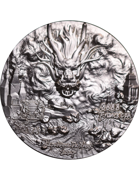 WINGED DRAGON OF WISDOM 9 Dragons Series 5 Oz Silver Coin 18888 Francs Chad 2024 - Coins & More - Tchad