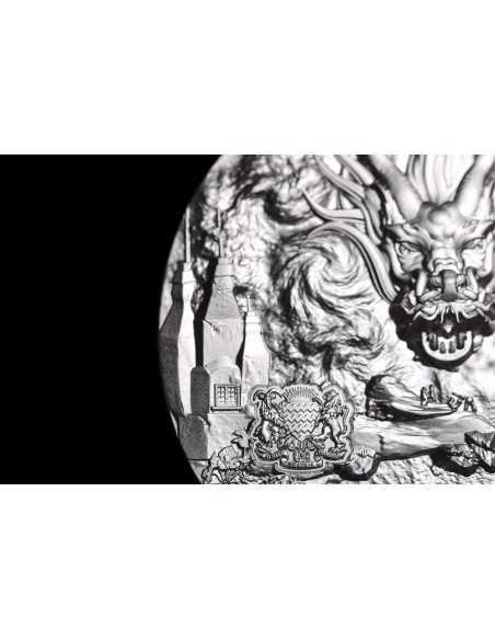 WINGED DRAGON OF WISDOM 9 Dragons Series 5 Oz Silver Coin 18888 Francs Chad 2024 - Coins & More - Tchad