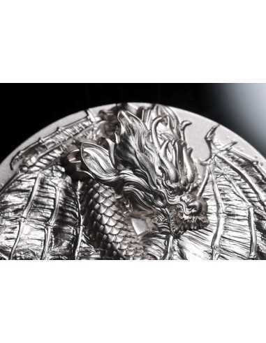 WINGED DRAGON OF WISDOM 9 Dragons Series 5 Oz Silver Coin 18888 Francs Chad 2024 - Coins & More - Tchad