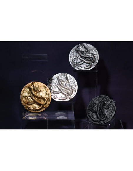 WINGED DRAGON OF PROTECTION 9 Dragons Series 5 Oz Silver Coin 18888 Francs Chad 2024 - Coins & More - Chad