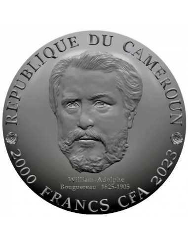 FLORA AND ZEPHYR By William-Adolphe Bouguereau 2 Oz Silver Coin 2000 Francs Cameroon 2023 - Coins & More - Cameroun