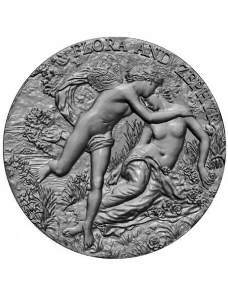 FLORA AND ZEPHYR By William-Adolphe Bouguereau 2 Oz Silver Coin 2000 Francs Cameroon 2023 - Coins & More - Cameroun
