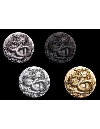 BLACK GUARDIAN DRAGON 9 Dragons Series 5 Oz Silver Coin 18888 Francs Chad 2024 - Coins & More - Chad