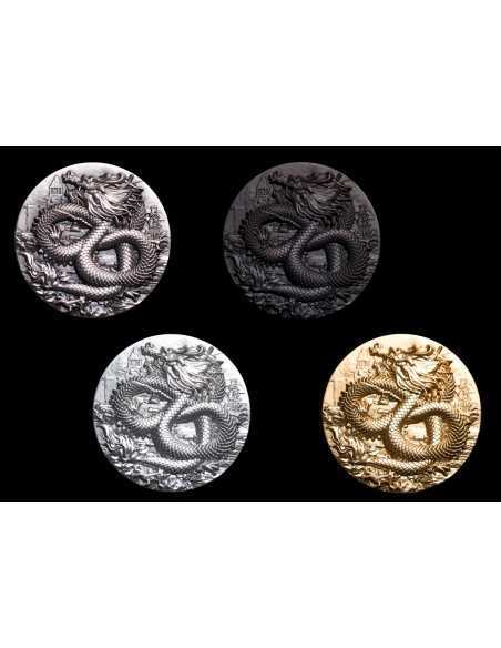 BLACK GUARDIAN DRAGON 9 Dragons Series 5 Oz Silver Coin 18888 Francs Chad 2024 - Coins & More - Chad