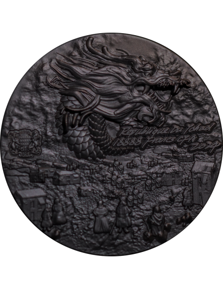 BLACK GUARDIAN DRAGON 9 Dragons Series 5 Oz Silver Coin 18888 Francs Chad 2024 - Coins & More - Chad