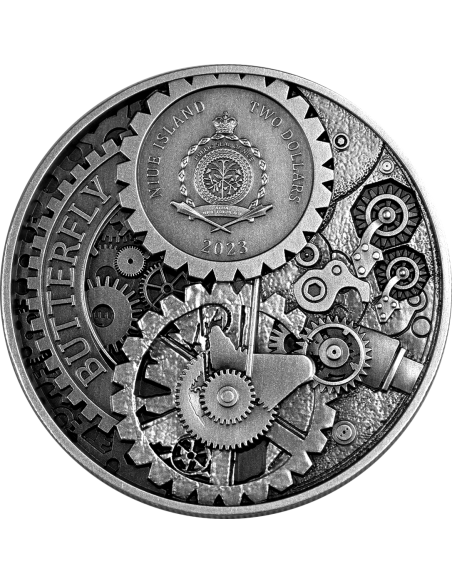 BUTTERFLY PUNK ART 2 Oz Silver Coin 5$ Niue 2023 - Coins & More - Niue