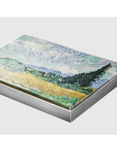 WHEAT FIELD WITH CYPRESSES 1889 By Vincent Van Gogh Colored 2.5 Oz Silver & 120g Copper Coin 10000 Francs Chad 2024 - Coins &...