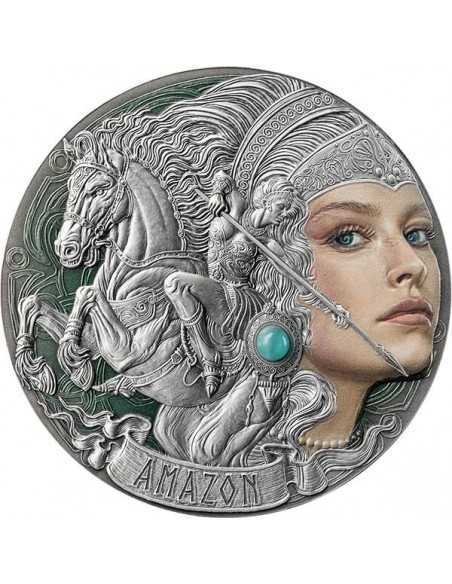 AMAZON Femina Bellator 2 Oz Silver Coin 2000 Francs CFA Cameroon 2024 - Coins & More - Camerun