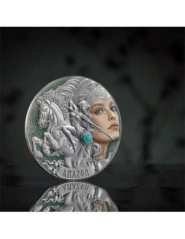 AMAZON Femina Bellator 2 Oz Silver Coin 2000 Francs CFA Cameroon 2024 - Coins & More - Camerun