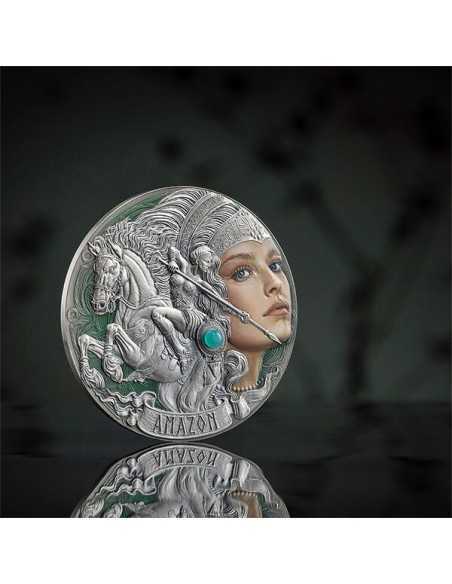 AMAZON Femina Bellator 2 Oz Silver Coin 2000 Francs CFA Cameroon 2024 - Coins & More - Camerun