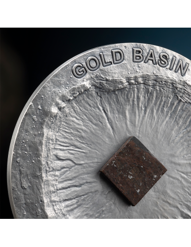 GOLD BASIN Meteorite Geography 50g Silver Coin 2000 Francs Cameroon 2023 - Coins & More - Cameroun