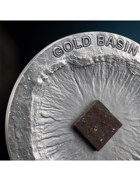 GOLD BASIN Meteorite Geography 50g Silver Coin 2000 Francs Cameroon 2023 - Coins & More - Cameroun