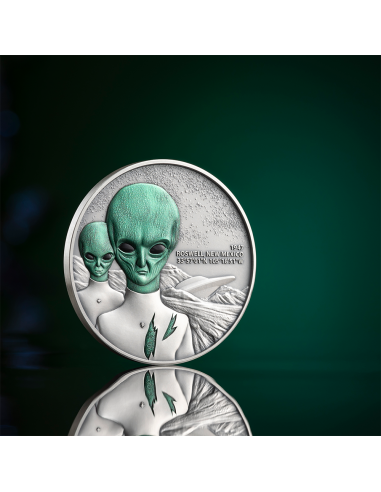 ROSWELL UFO INCIDENT Interstellar Phenomena 2 Oz Silver Coin 2000 Francs Cameroon 2024 - Coins & More - Kamerun