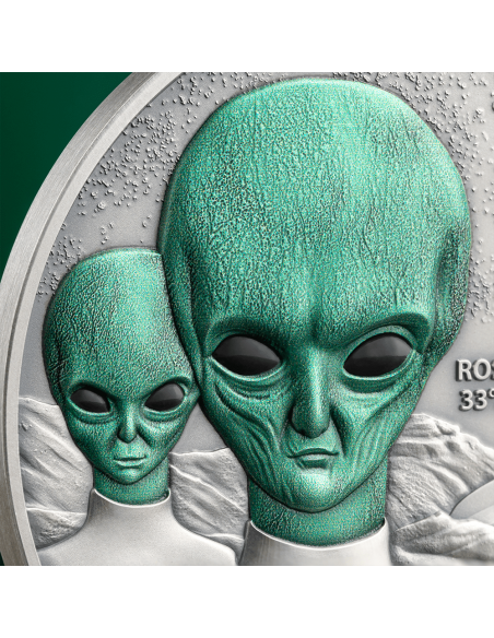 ROSWELL UFO INCIDENT Interstellar Phenomena 2 Oz Silver Coin 2000 Francs Cameroon 2024 - Coins & More - Kamerun