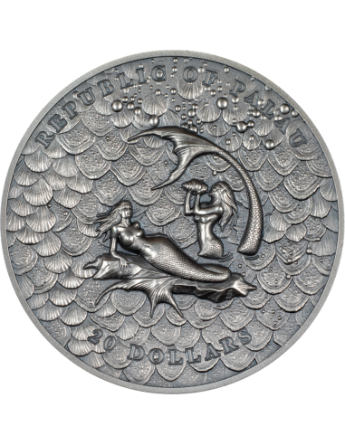MERMAIDS Underwater Fantasy 3 Oz Silver Coin 20$ Palau 2024 - Coins & More - Palau