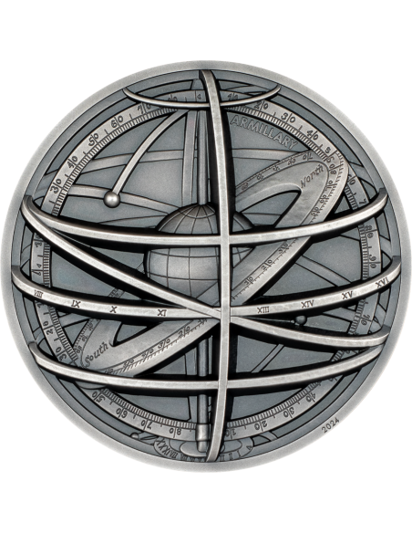 ARMILLARY SPHERE Historic Instruments 2 Oz Silver Coin 10$ Cook Islands 2024